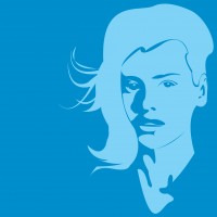 blue image of woman