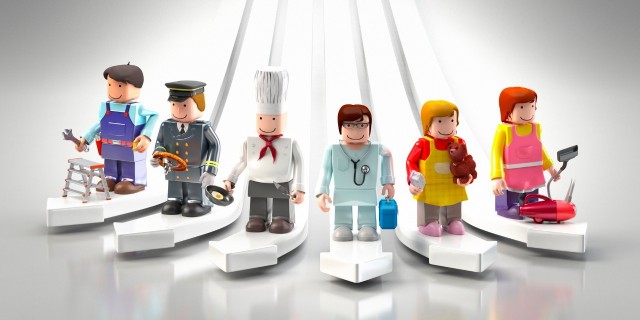 Diversity occupations people as legos