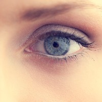 close up on an eye