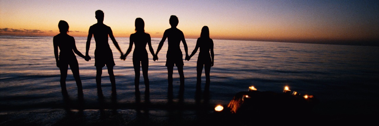 To People With Lyme Disease Scared After Presidential Election Group of friends holding hands, silhouette