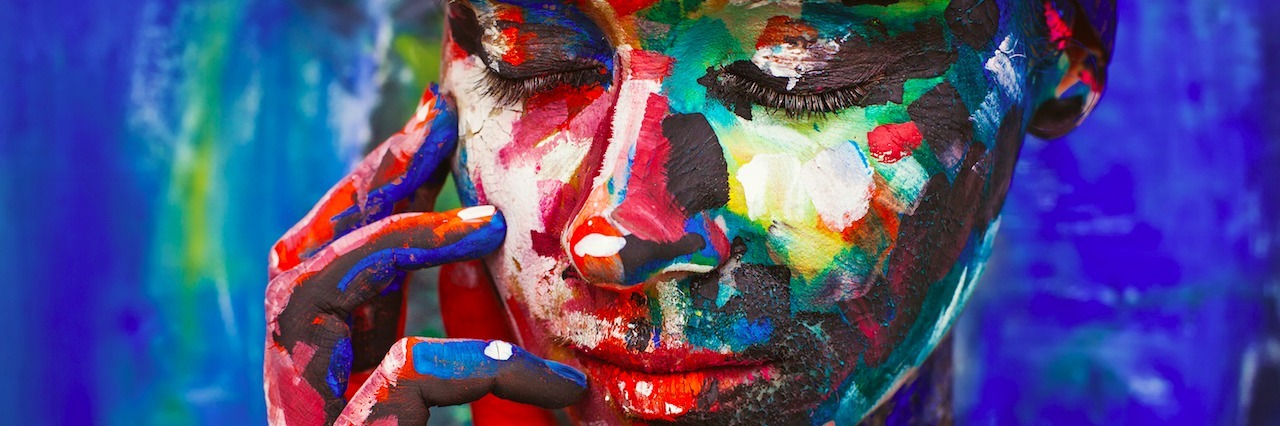 woman with paint on her face