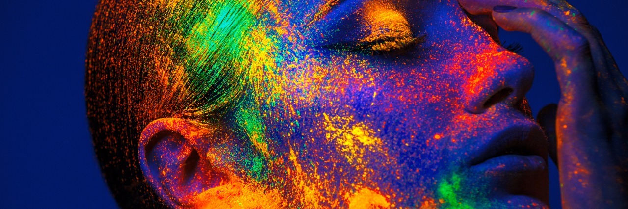 Woman with Neon Makeup powder