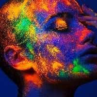 Woman with Neon Makeup powder