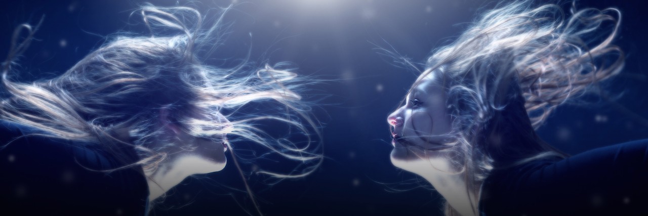 Bipolar Disorder: What It Feels Like to Be in a Mixed State two woman under water facing each other