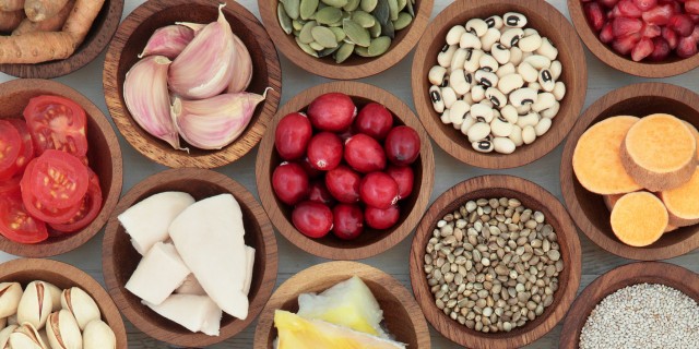 Viewing Food as Medicine to Help My Myotonic Muscular Dystrophy Super food diet selection in wooden bowls.
