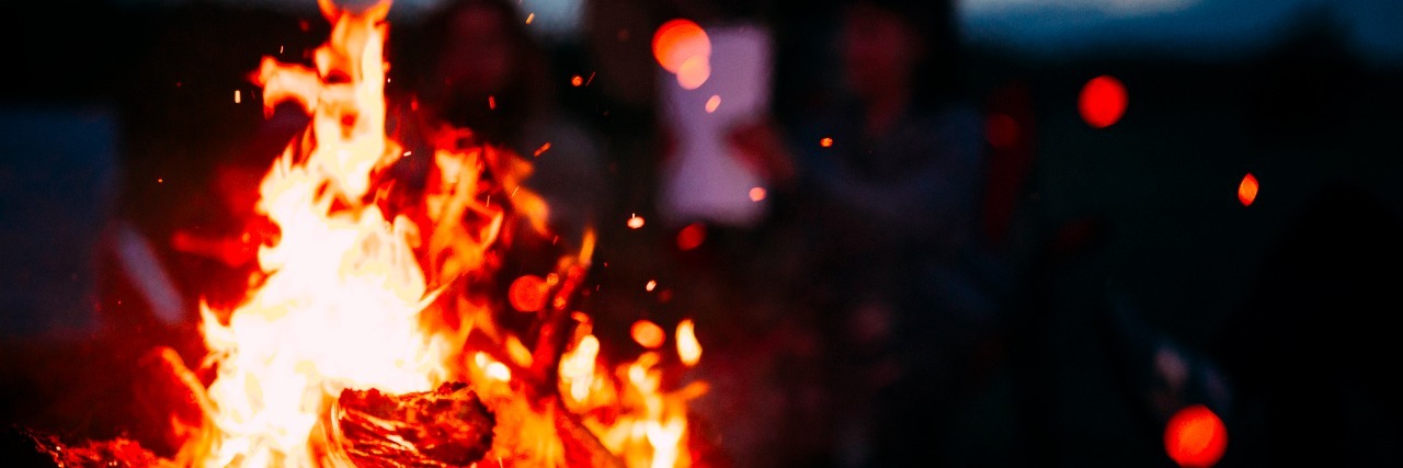 How I Explain My Anxiety by Using a Fire Metaphor Bonfire with sparks flying around