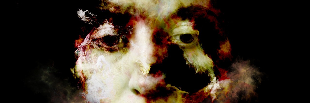 What Depression Looks Like From the Outside and Inside Abstract design made of fractal smoke and female portrait on the subject