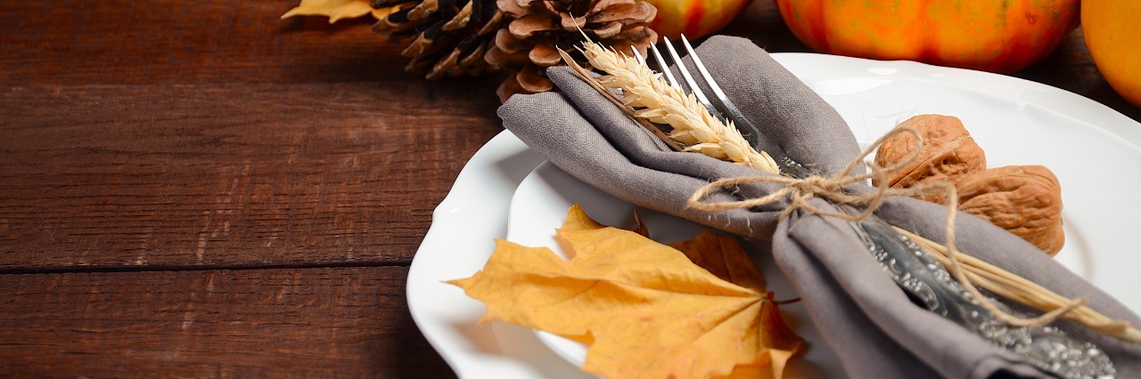 Thanksgiving Advice With a Feeding Tube fall themed table setting
