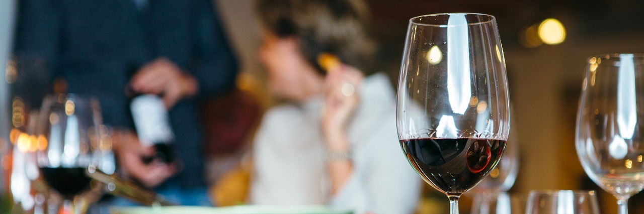 Autism: When You Can't Prevent a Holiday Meltdown wine glass on holiday celebration table