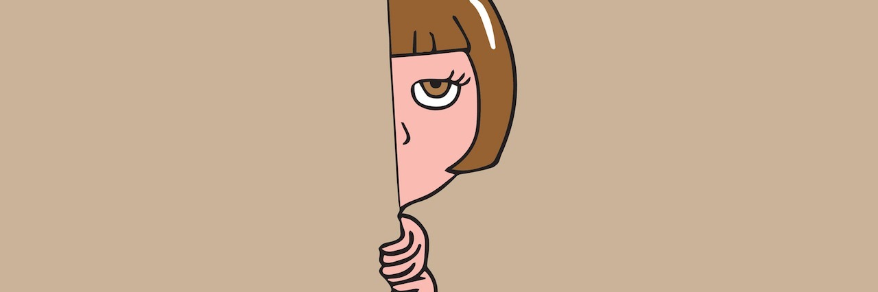 Depression That Sneaks Up on You a girl hiding behind a wall