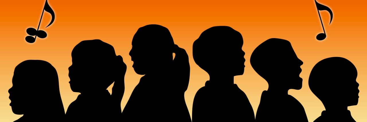 How a School Choir Has Embraced My Son With Special Needs Silhouette of children's choir with music notes floating above them