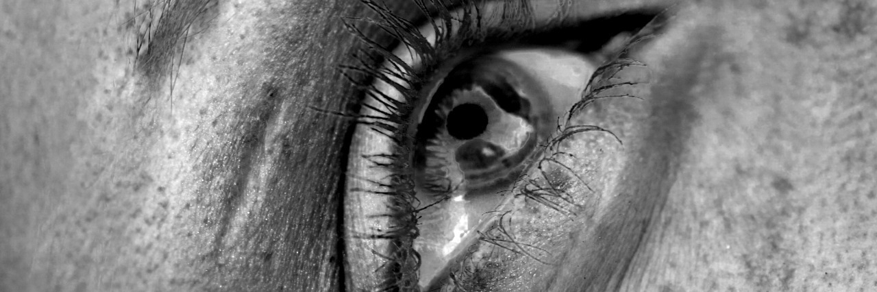 I'm Afraid to Be Happy crying woman's eye