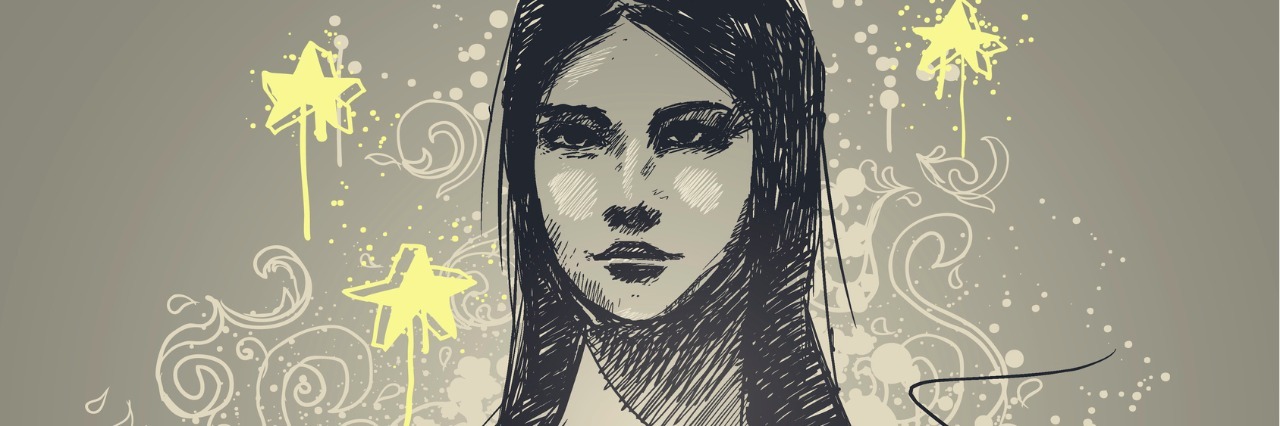 What Not to Say to Someone With Myasthenia Gravis drawing of woman with stars around head