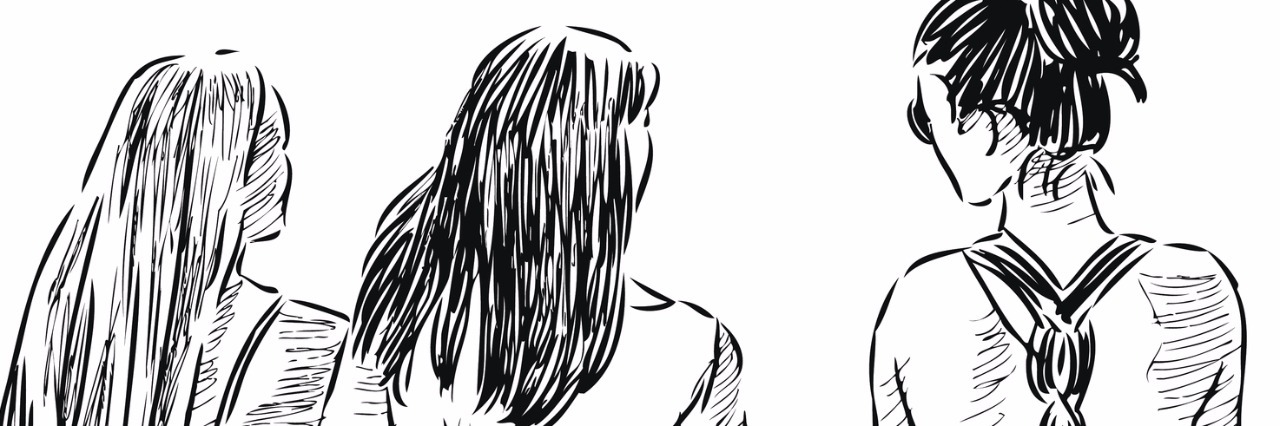 Types of Responses to a Sick Friend Vector image of the three young women on a walk.