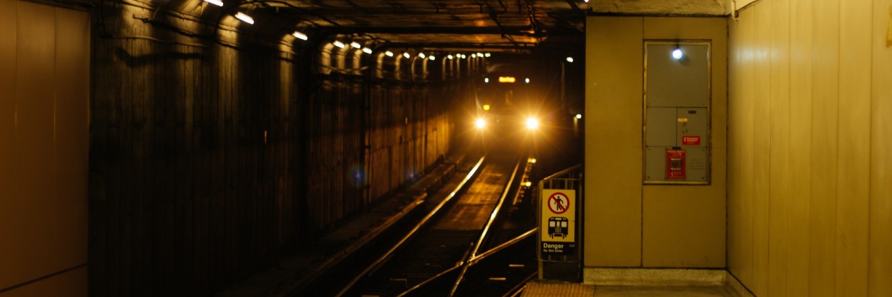New York Transit Museum's Subway Sleuths Program for Autistic Kids Photo of a subway train approaching the station