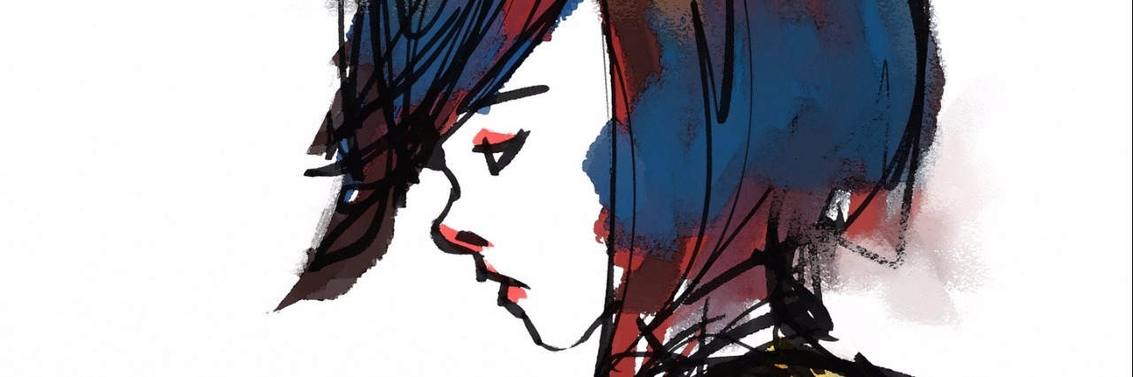 Worst Symptoms of Chronic Illness watercolor illustration of sad girl looking down