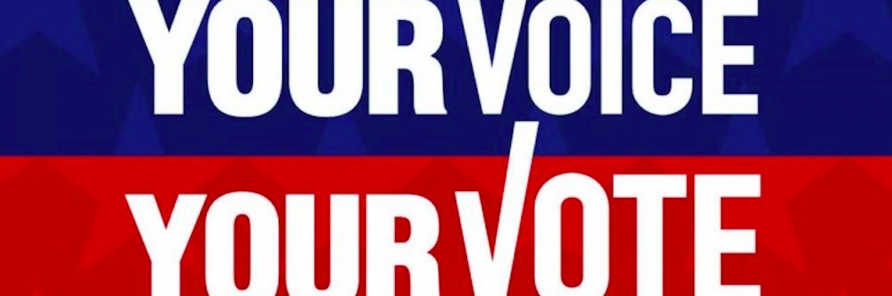 2016 Election: The Importance of Voting for Young Adults With Autism sign that says your voice your vote