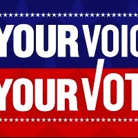 sign that says your voice your vote