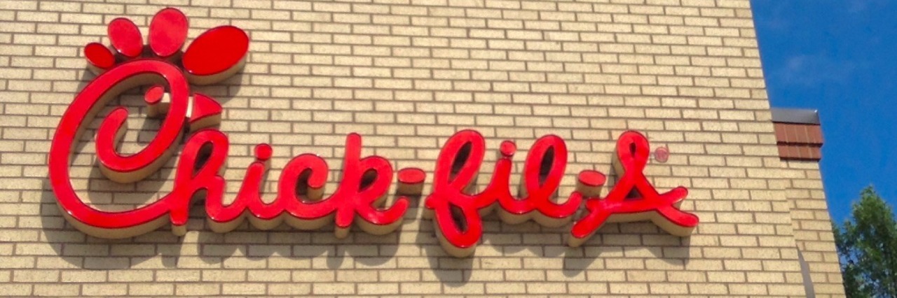 photo of a Chick-fil-a sign