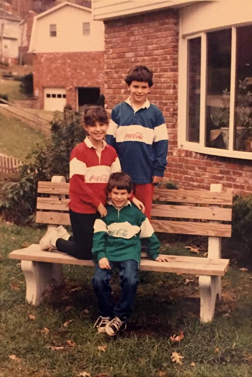 An old photo of the author and her two brothers