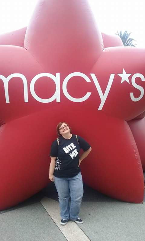 Mandy with a balloon.