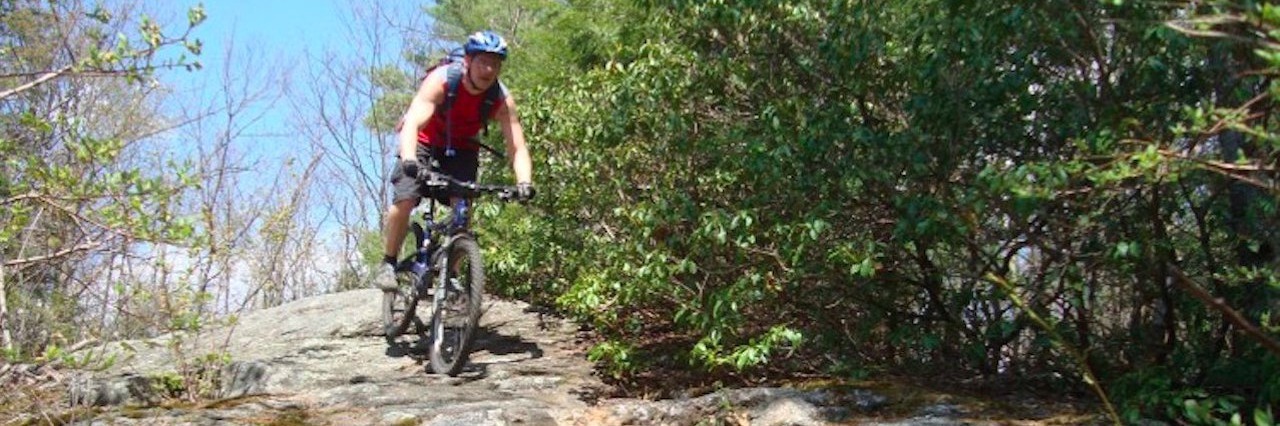 man on a mountain bike