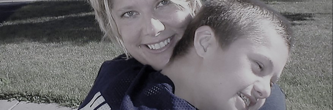 Julie Hertzog and her son.