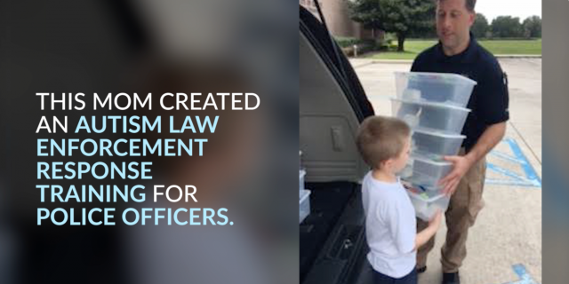 giving buckets to police officer