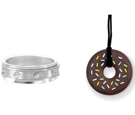 Spinner ring and chewable necklace