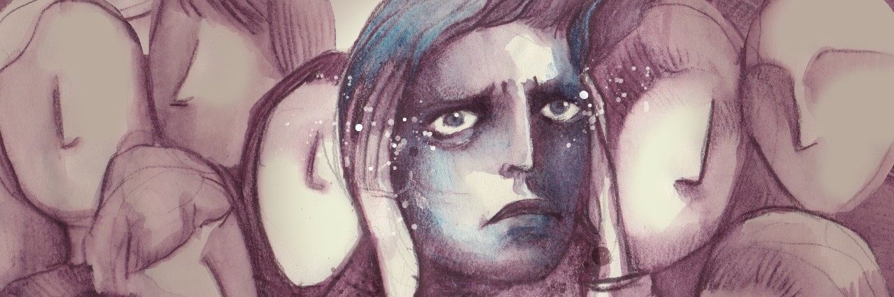 8 Ways My Friends Have Supported Me Through a Panic Attack Person having a panic attack amidst a faceless crowd