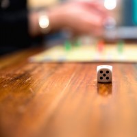 Close up of a dice with blurred background