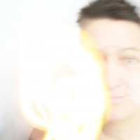 light painting of a woman