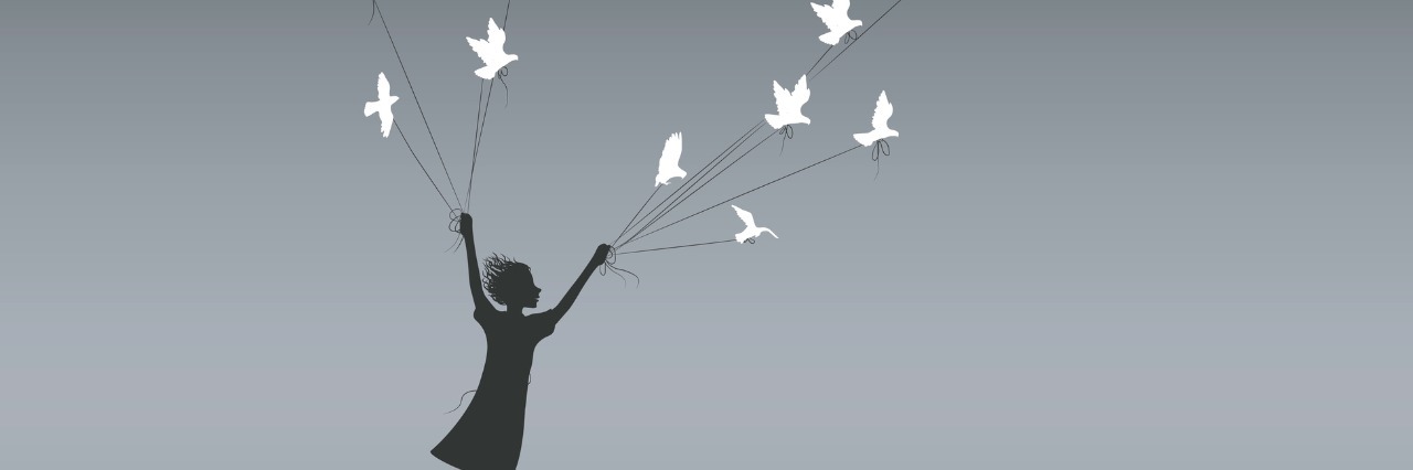 How I Achieved My Dream of Racing Cars After Becoming Sick girl is flying rock and holding pigeons on flying rock , fly in the dream, shadows, life on flying rock, silhouette.