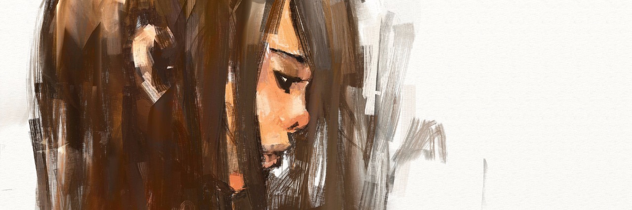 Why I Lie About My Ankylosing Spondylitis digital painting portrait of beautiful girl, oil on canvas texture