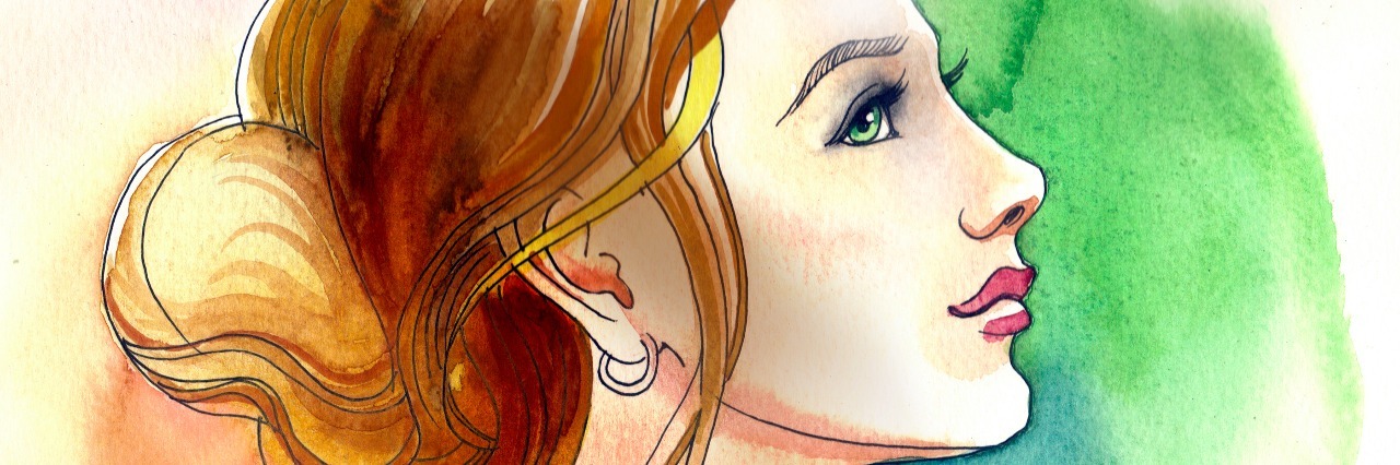 How I Finally Accepted My Interstitial Cystitis Watercolor illustration of a Woman with Long Hair