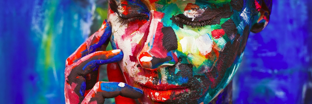 Fibromyalgia: Why It's Time to Redefine What Sick Looks Like Female face with closed eyes and hand under your face. Mix of painting and live photo