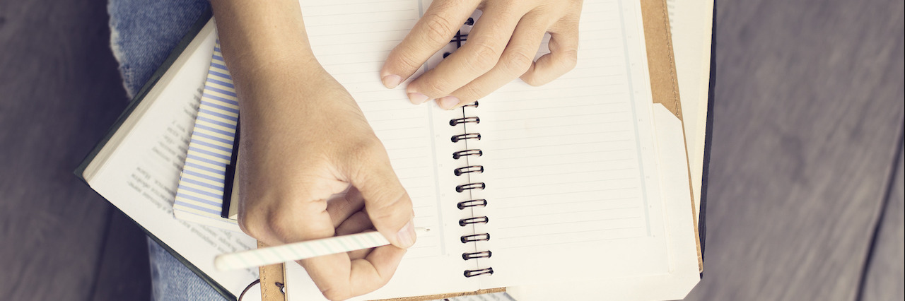 A Letter to My Friend About My Anxiety and Depression Girl with books and a diary