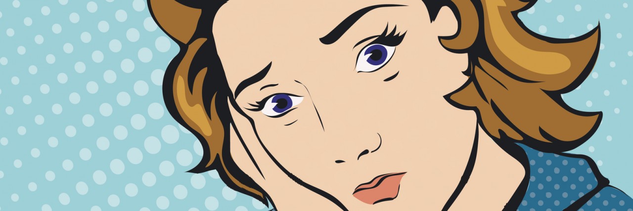 How to Support Someone With a Seizure Disorder Sad woman face pop art retro.