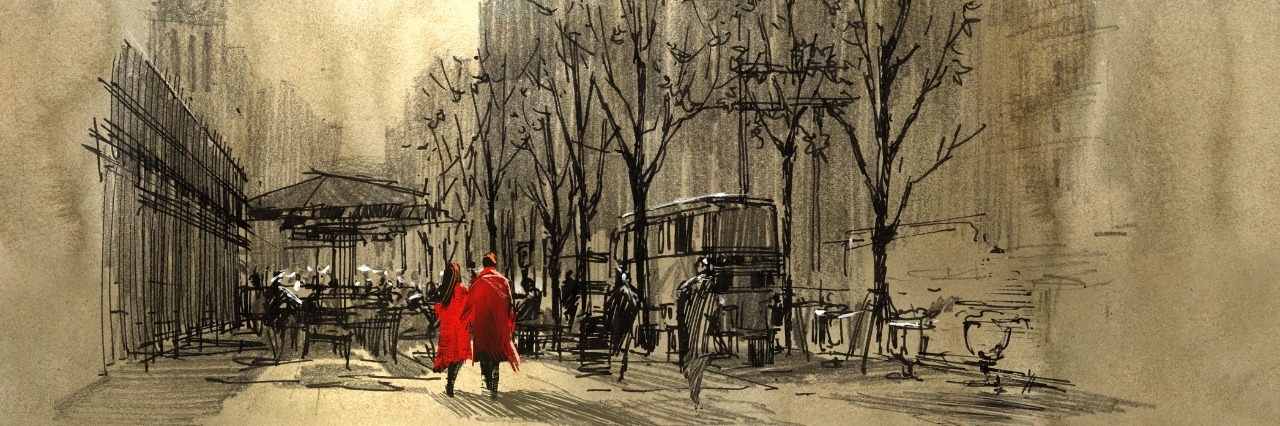 What to Say to Your Partner With Generalized Anxiety and Depression couple in red walking on street of city