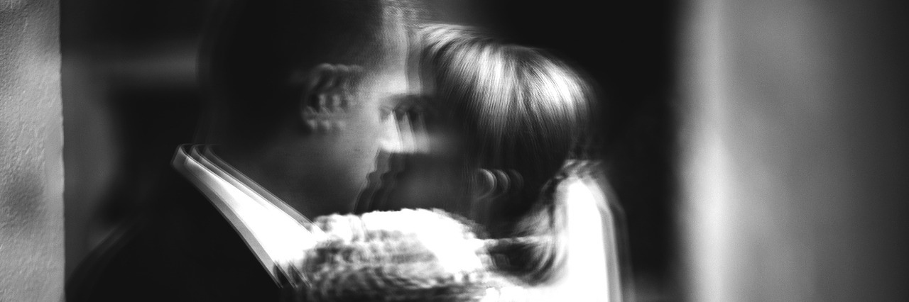 To the Person Whose Partner Has Complex Post-Traumatic Stress Disorder reflection of romantic gorgeous bride and groom