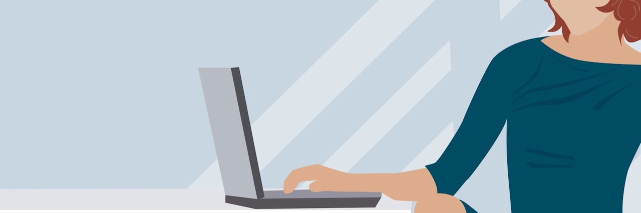 When Articles About Mental Illness Invalidate the Experience of Others illustration of a woman on her computer