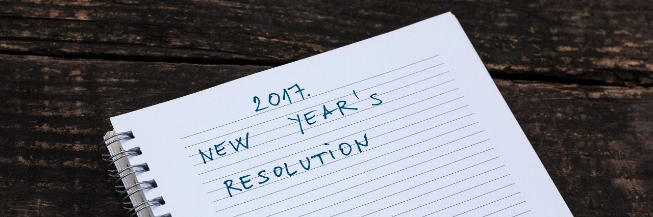 handwritten list with new years resolutions for 2017