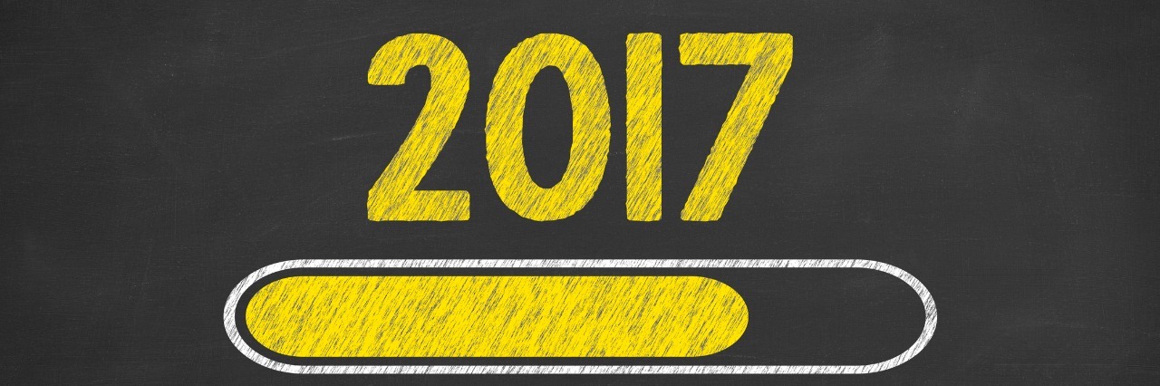 Making a New Year's Resolution Seems Impossible With Mental Illness Drawing Loading New Year 2017 on Chalkboard