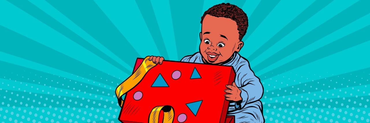 C.A.R.E Box Is a Subscription Service Designed for Children With Autism Pop art boy opens the gift box