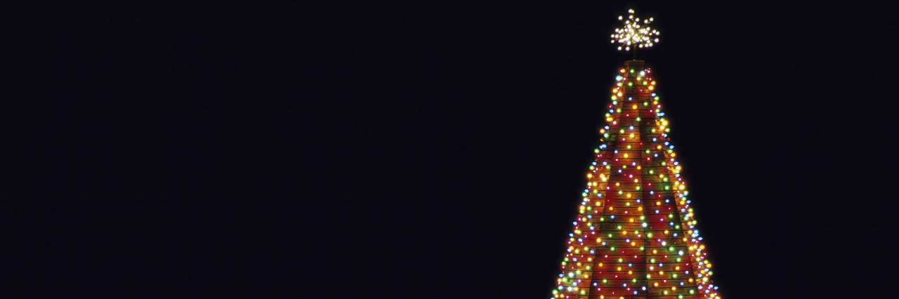 Christmas Wishes for My Daughter With Fetal Alcohol Spectrum Disorder Illuminated Christmas tree at night.