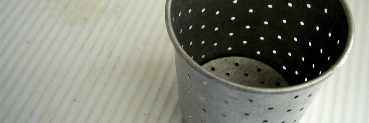 The Colander of Depression: What It Feels Like Close-up of a colander