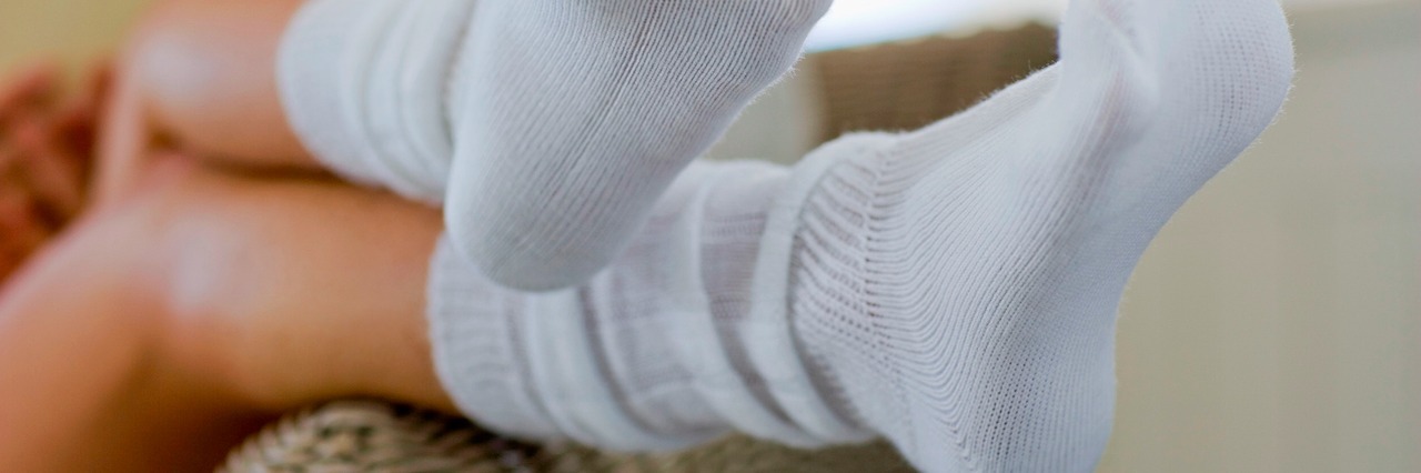 Woman wearing socks