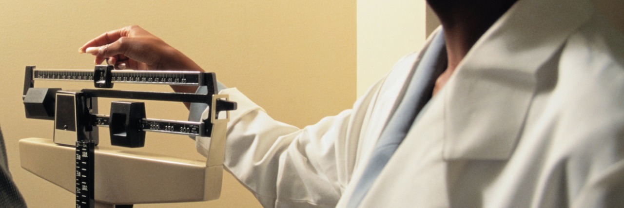 Thank You to the Nurse Who Was Sensitive to My 'Blind' Weigh-In Weighing a Patient