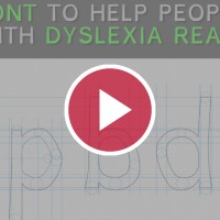 Dyslexie font with video play symbol over top