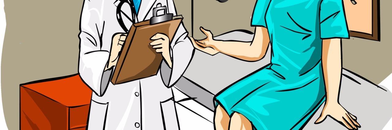 Ehlers Danlos Syndrome: Things I Wish I Could Say to My Doctor doctor talking to patient sitting on exam table